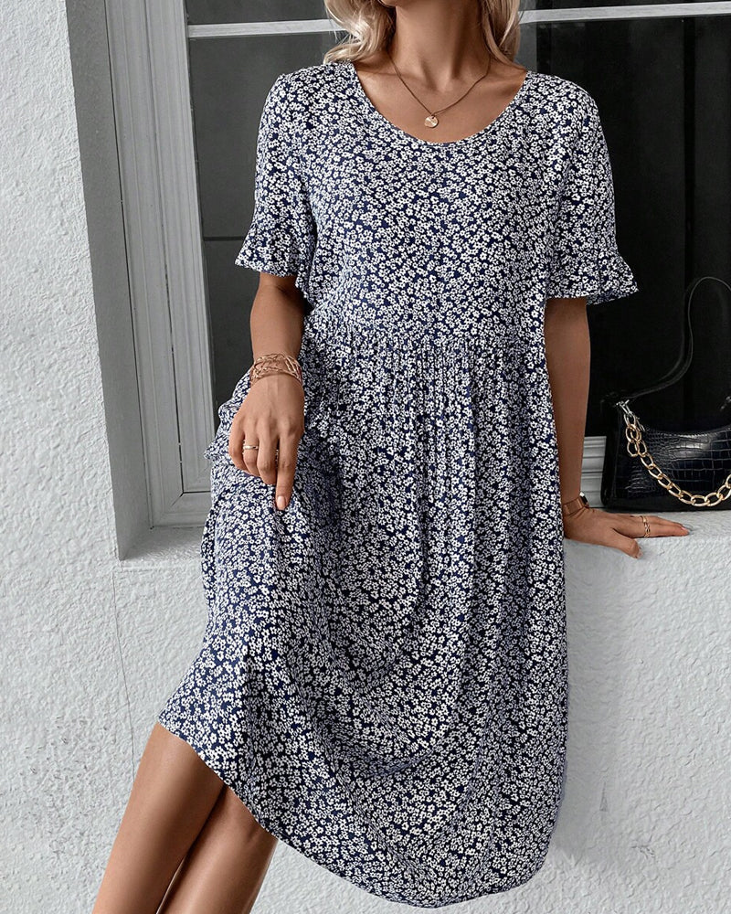 Gia – Robe Midi Florale Élégante