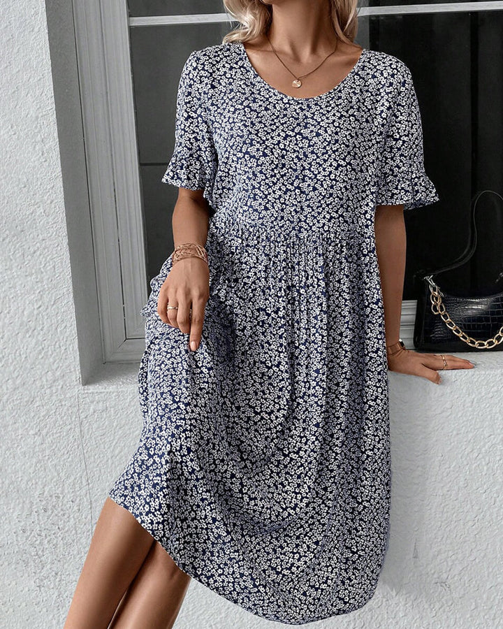 Gia – Robe Midi Florale Élégante