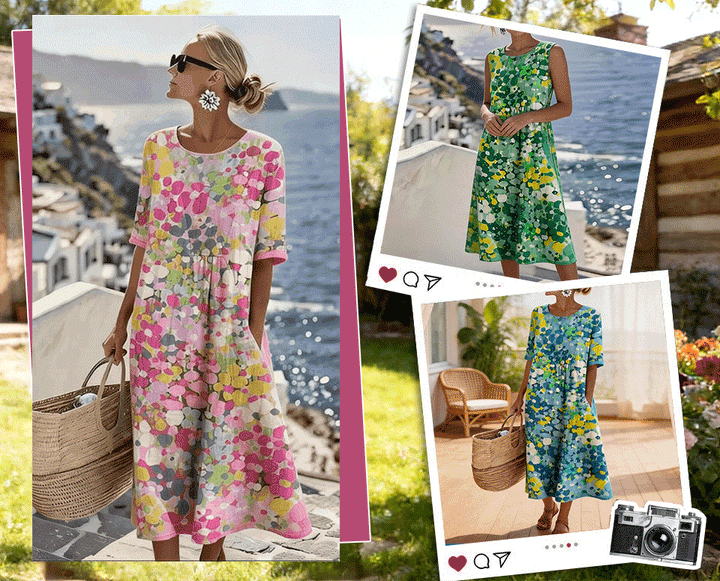 Herra – Robe Midi Florale Aquarelle