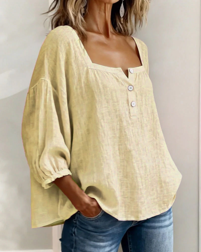 Fiona - Blouse en Coton Lin Aérée