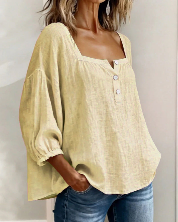 Fiona - Blouse en Coton Lin Aérée