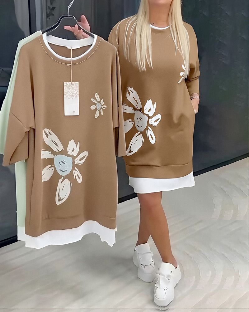 Charrie - Robe en Coton Décontractée Longueur Genou