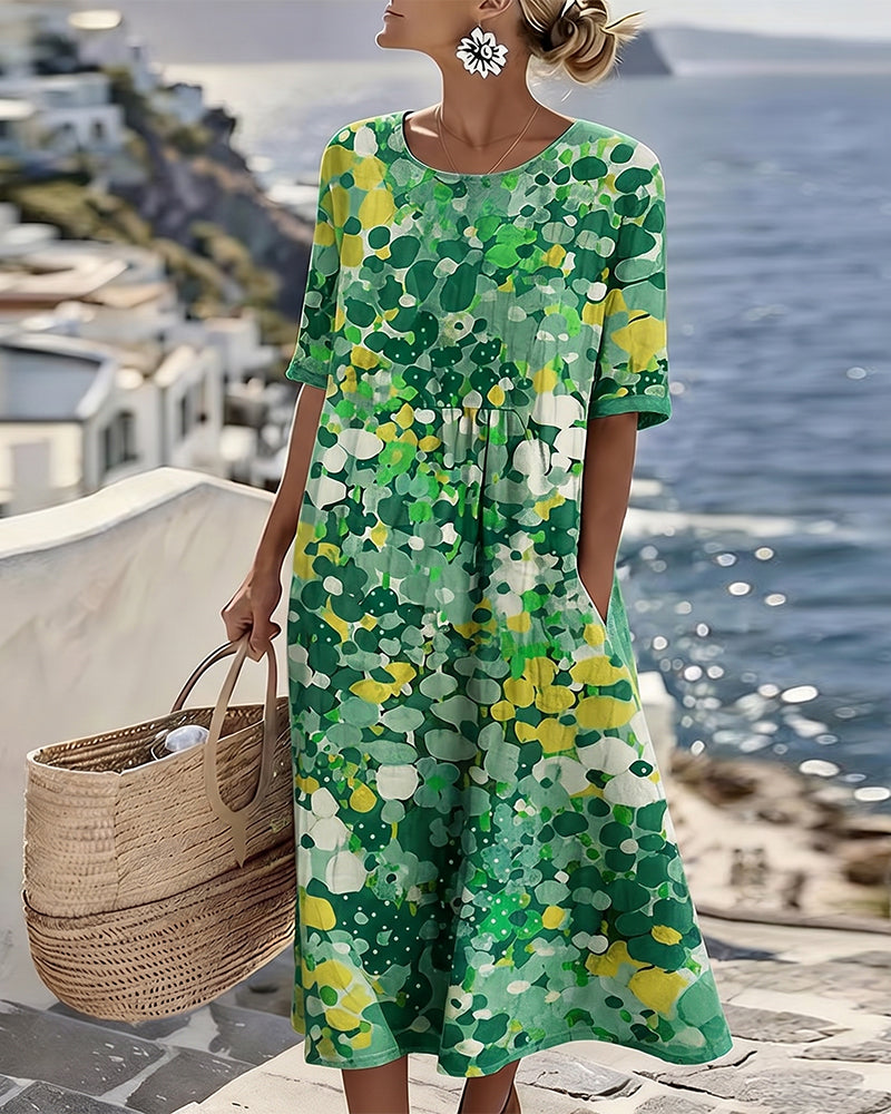 Herra – Robe Midi Florale Aquarelle