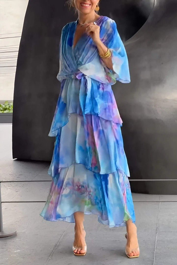 Alina | Robe V-Cou Éblouissante