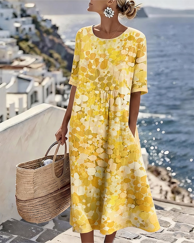 Herra – Robe Midi Florale Aquarelle