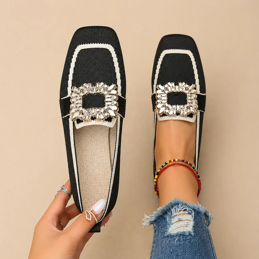 Elizabeth - Mocassins à Boucle en Cristal