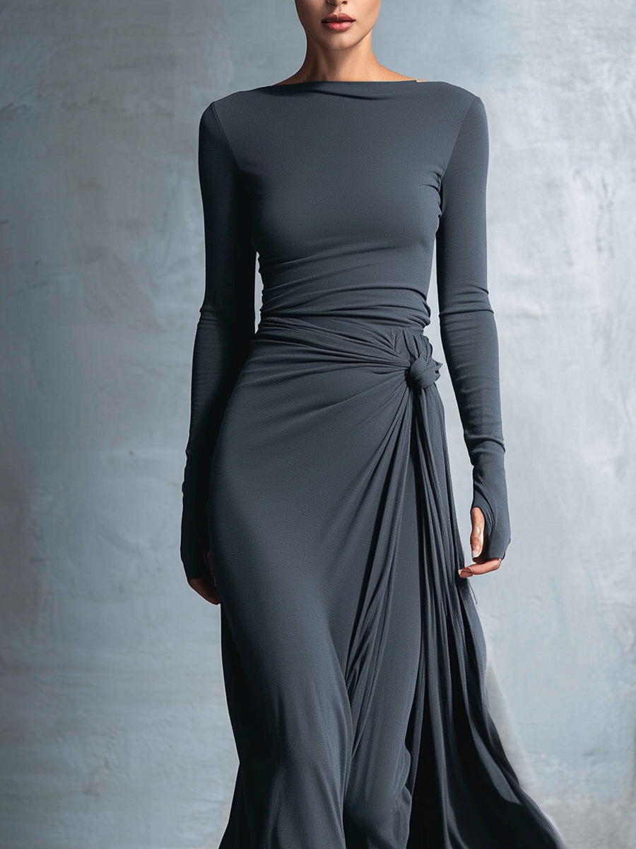 Zofia - Robe Maxi avec Nœud Latéral