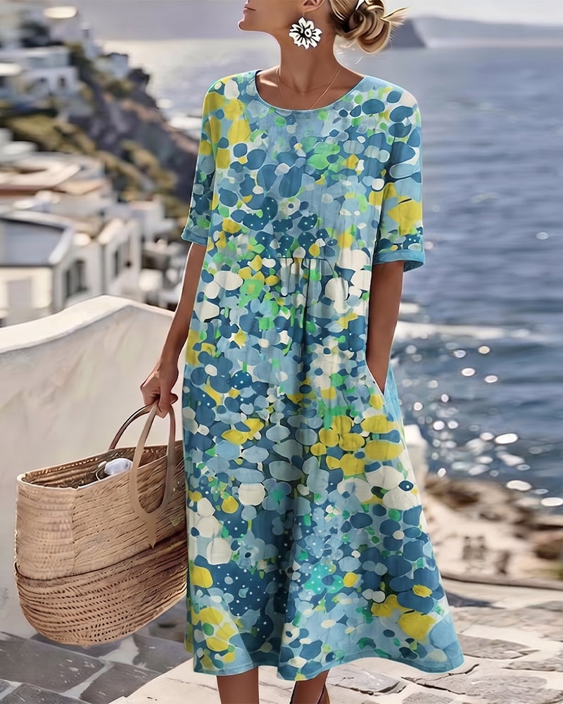 Herra – Robe Midi Florale Aquarelle