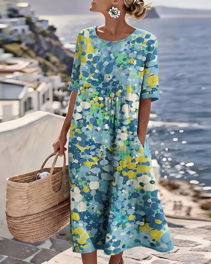 Herra – Robe Midi Florale Aquarelle