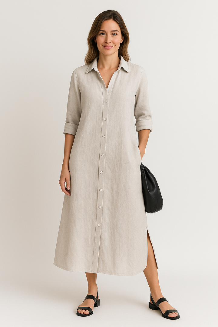 Lena - Robe Chemise Oversized Décontractée