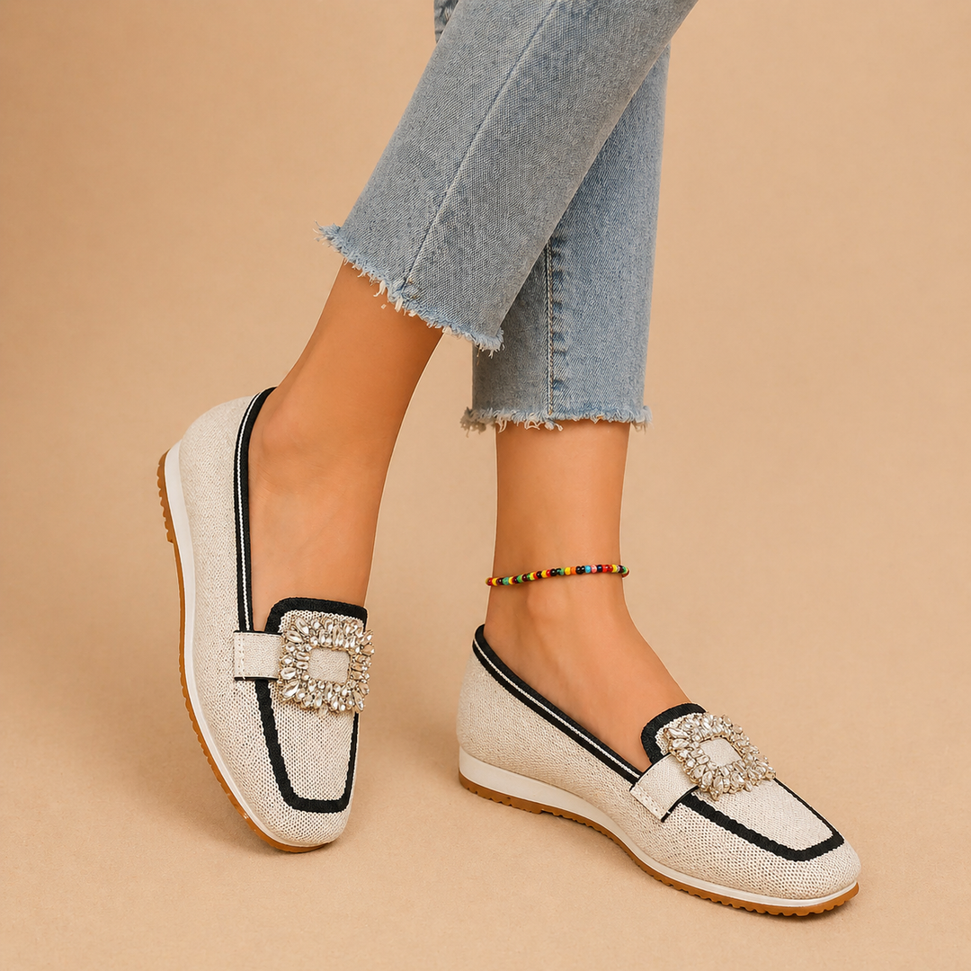 Elizabeth - Mocassins à Boucle en Cristal