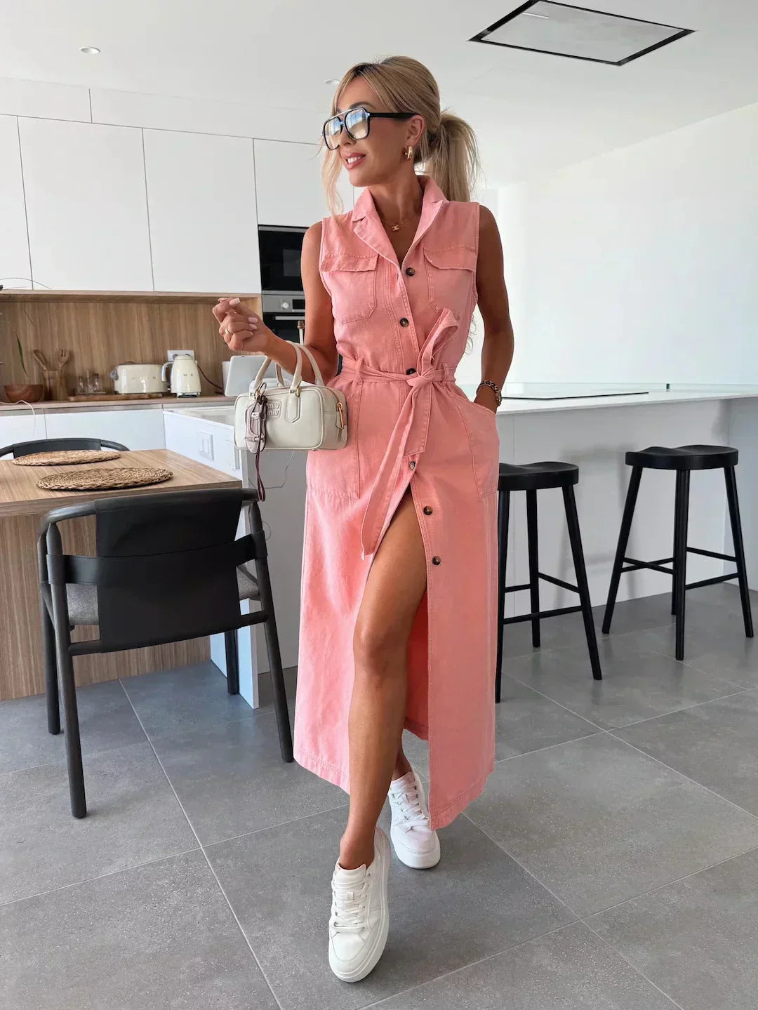 Madison - Robe en denim longue sans manches