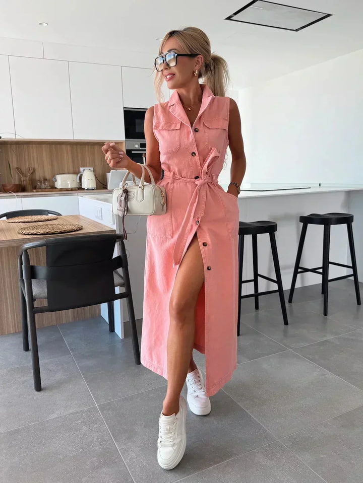 Madison - Robe en denim longue sans manches