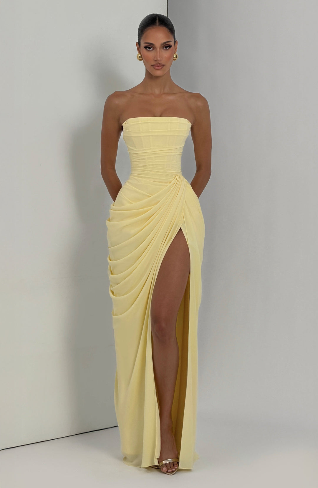 Lolita - Robe Maxi Sans Bretelles avec Corset