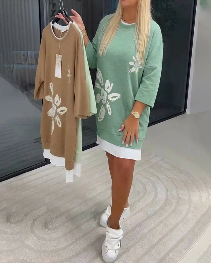Charrie - Robe en Coton Décontractée Longueur Genou