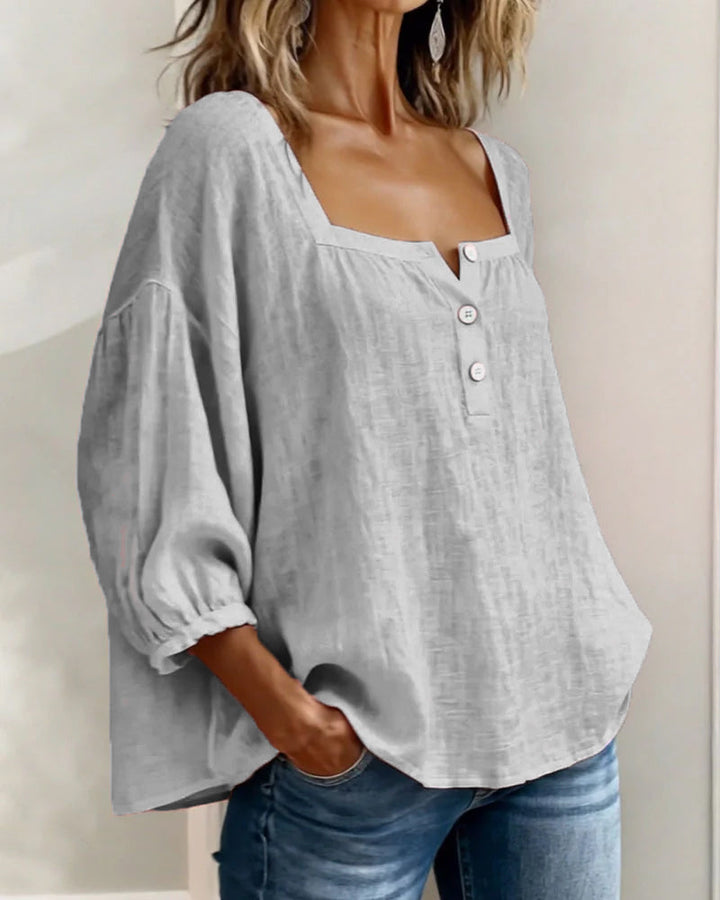 Fiona - Blouse en Coton Lin Aérée