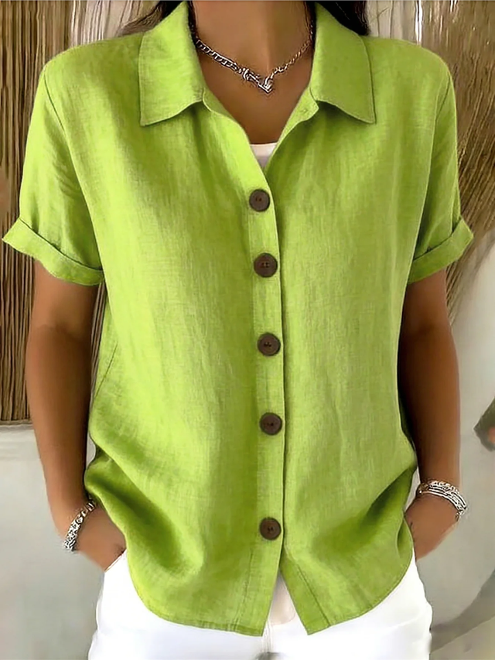 Seraphina - Blouse Classique en Coton à Boutons