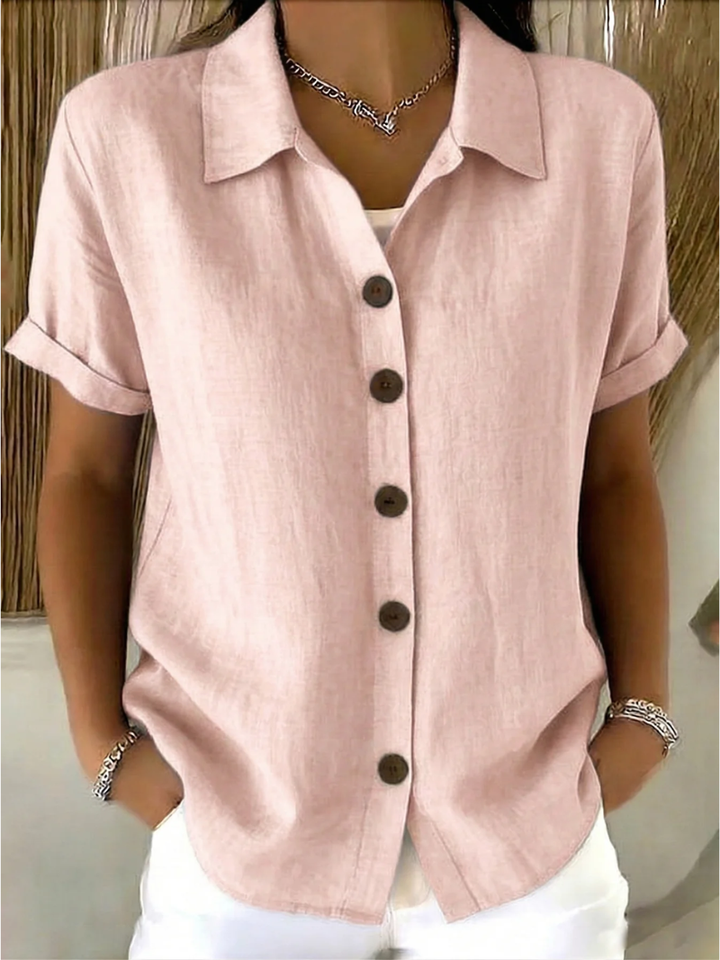 Seraphina - Blouse Classique en Coton à Boutons