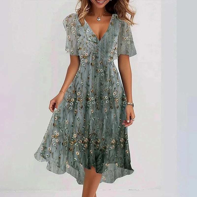 Desiree - Robe Midi Élégante et Colorée