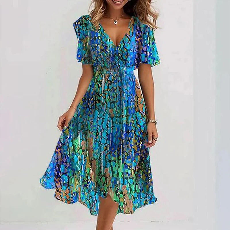 Desiree - Robe Midi Élégante et Colorée
