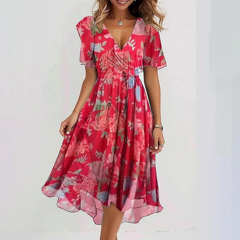 Desiree - Robe Midi Élégante et Colorée