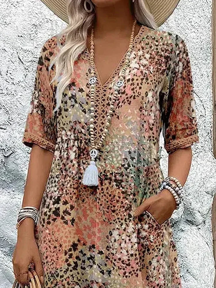 Riley – Robe Midi Légère avec Décolleté en V
