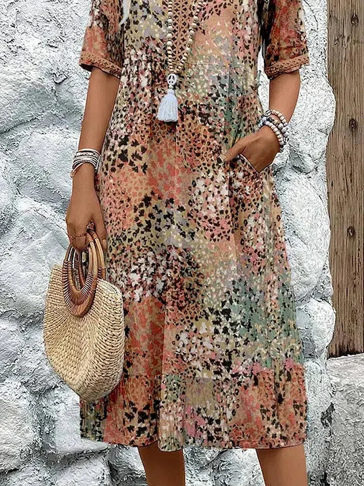 Riley – Robe Midi Légère avec Décolleté en V