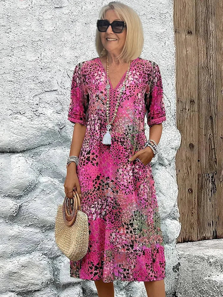 Riley – Robe Midi Légère avec Décolleté en V