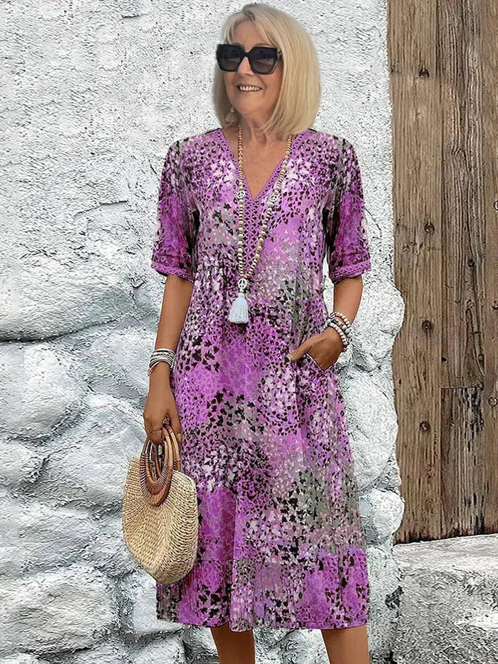 Riley – Robe Midi Légère avec Décolleté en V