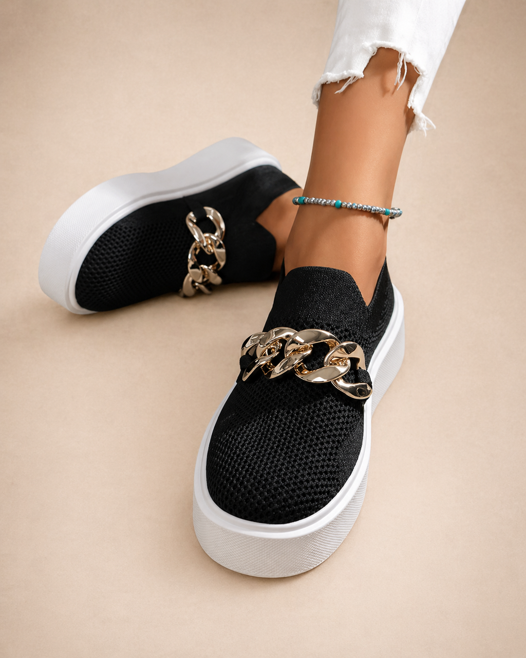 Scarlett - Mocassins avec Détail de Chaîne Métallique