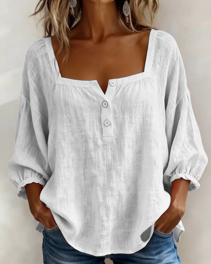 Fiona - Blouse en Coton Lin Aérée