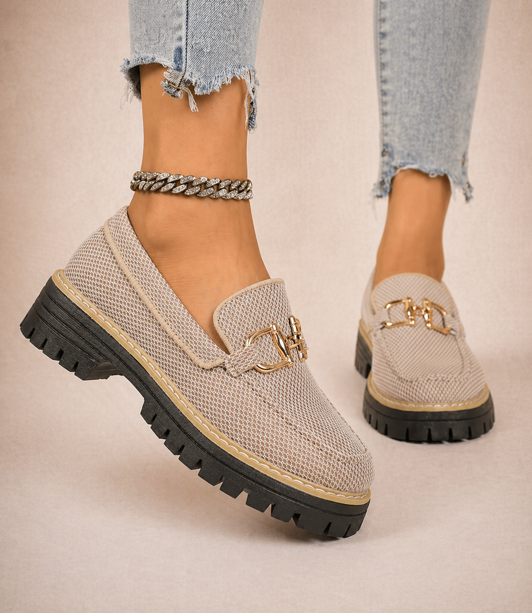 Victoria - Mocassins en Maille Respirante avec Semelles Épaisses et Rembourrées