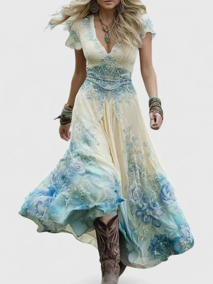 Cindy - Robe Maxi Florale Élégante