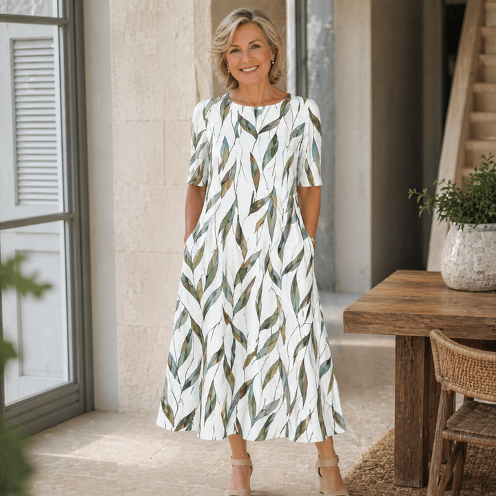 Ivy - Robe Midi Florale avec Poches