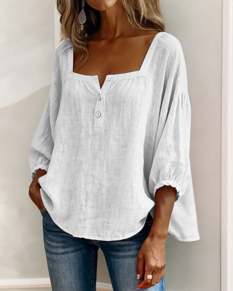 Fiona - Blouse en Coton Lin Aérée