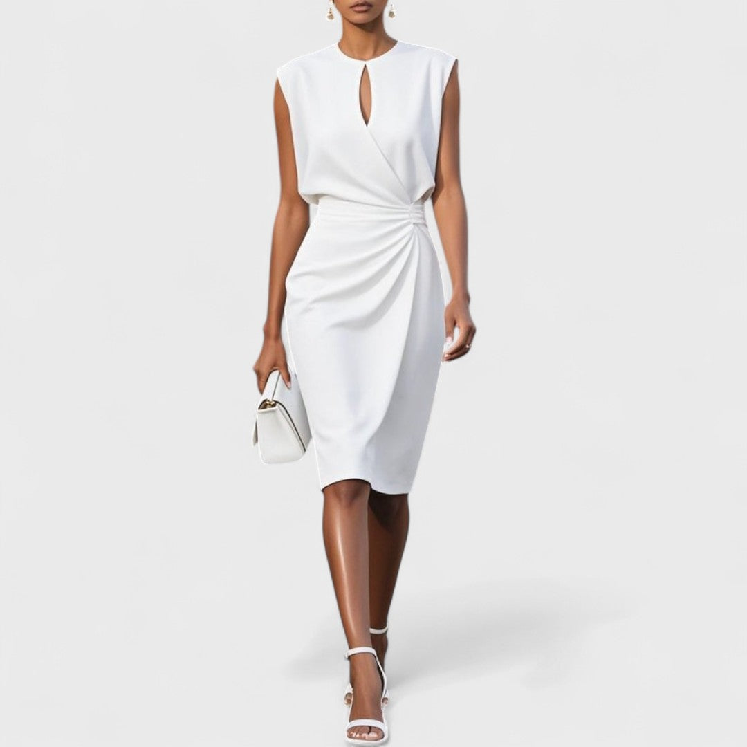 Zalie – Robe Midi Élégante avec Détails Raffinés