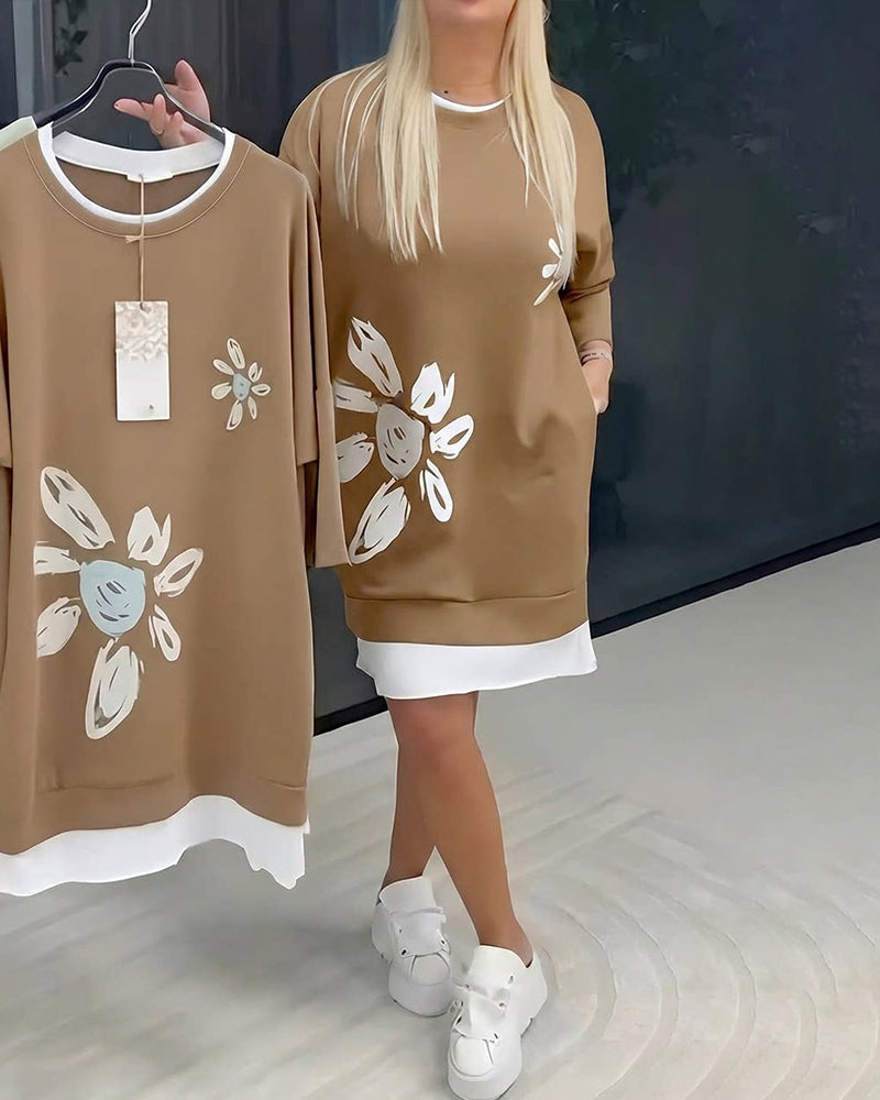 Charrie - Robe en Coton Décontractée Longueur Genou
