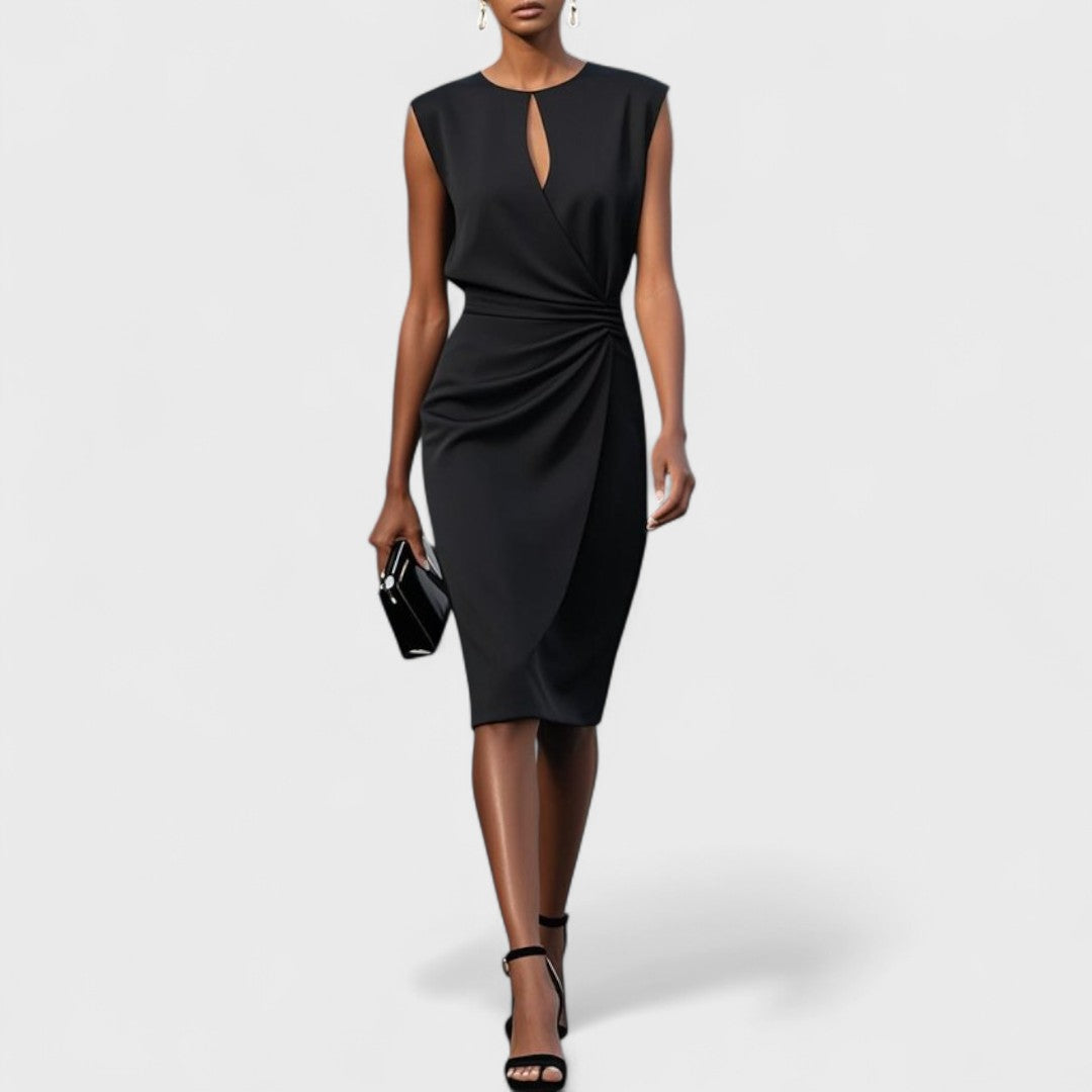 Zalie – Robe Midi Élégante avec Détails Raffinés