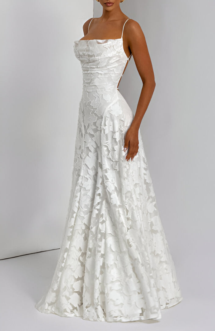 Deena - Robe Bustier en Dentelle Longue