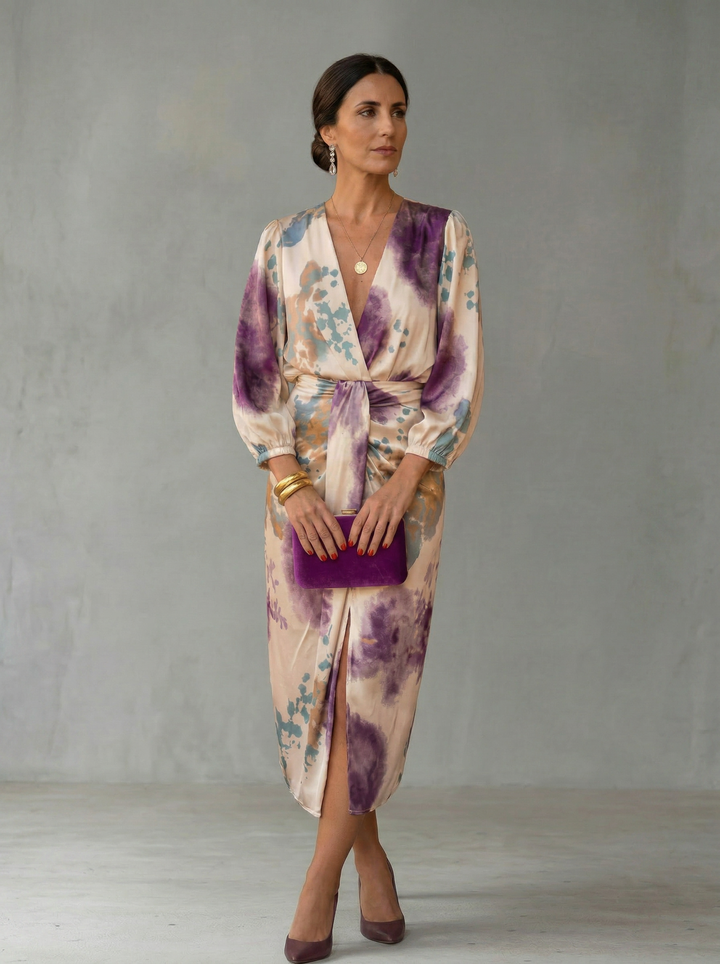 Dahlia - Robe portefeuille élégante à décolleté en V