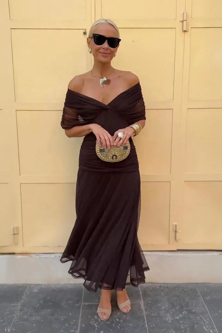 Mikaela - Robe Maxi Off-Shoulder