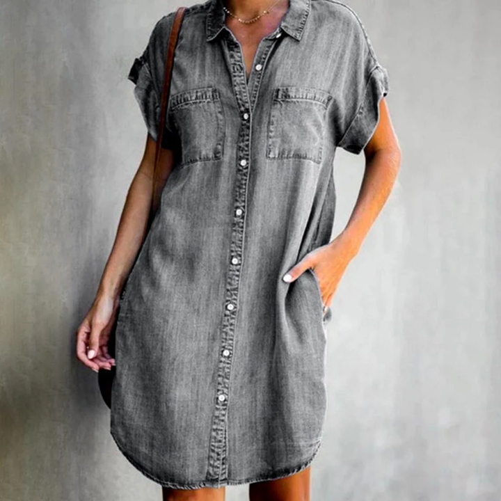 Lena - Robe Chemise en Jean Moderne