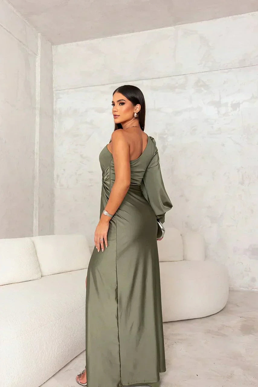Zarra – Robe Maxi Éléguante à Une Épaule