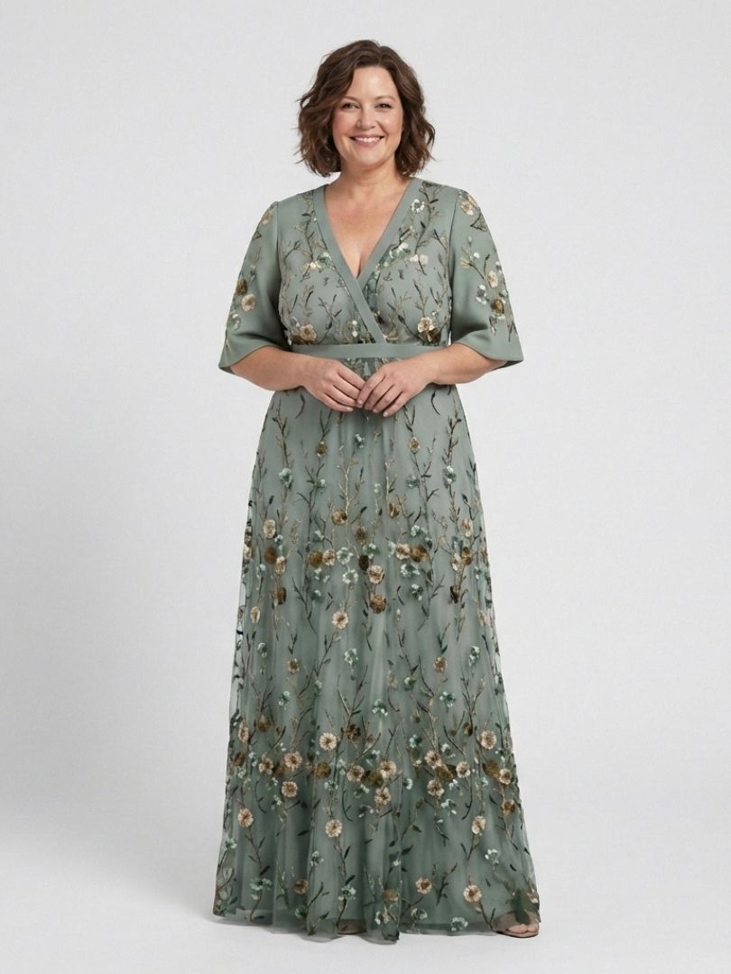 Avril - Robe Maxi Florale à Encolure en V