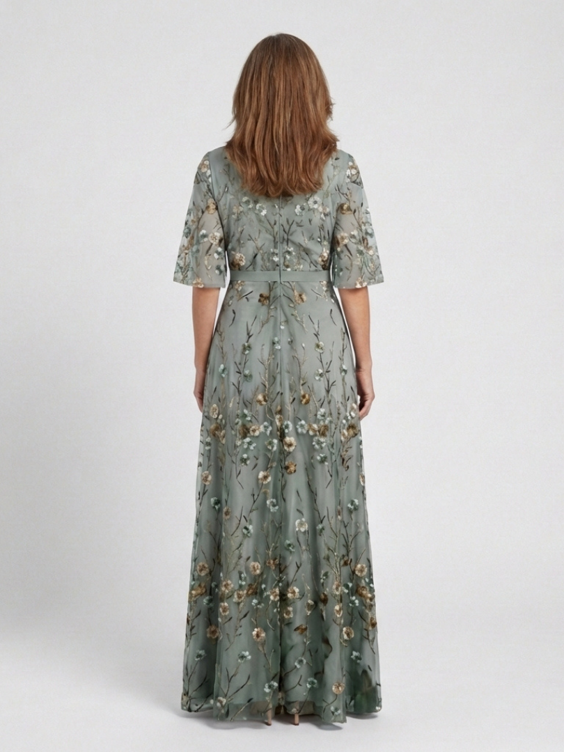 Avril - Robe Maxi Florale à Encolure en V