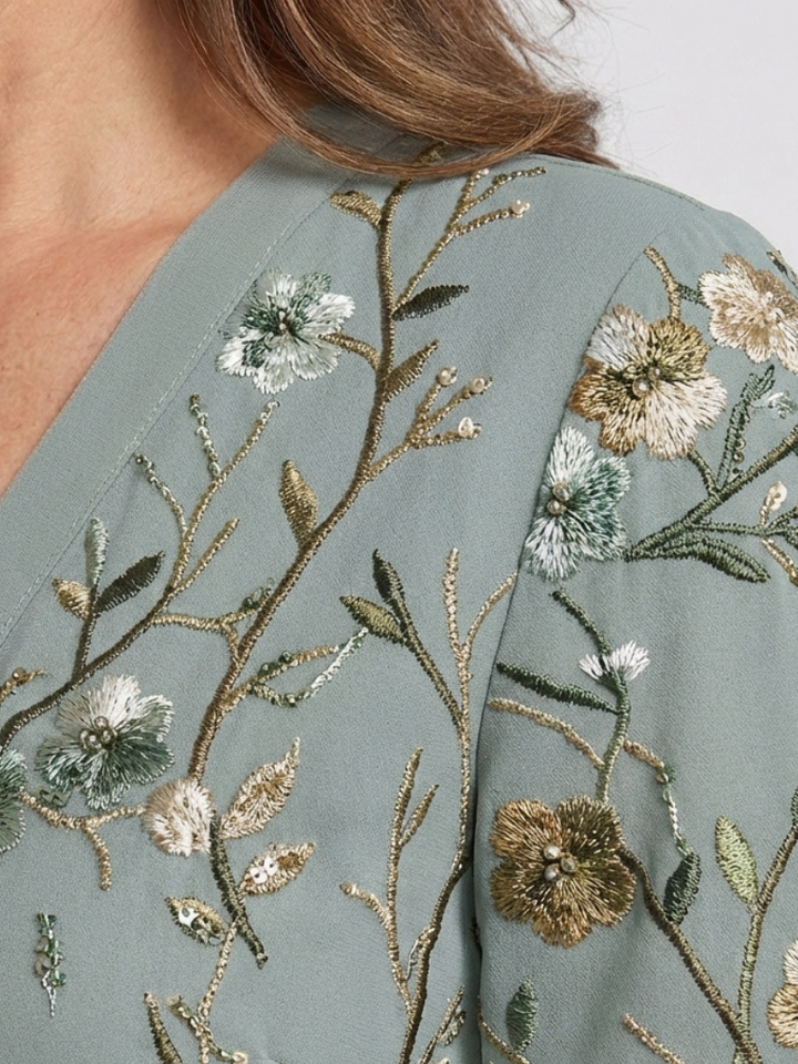 Avril - Robe Maxi Florale à Encolure en V