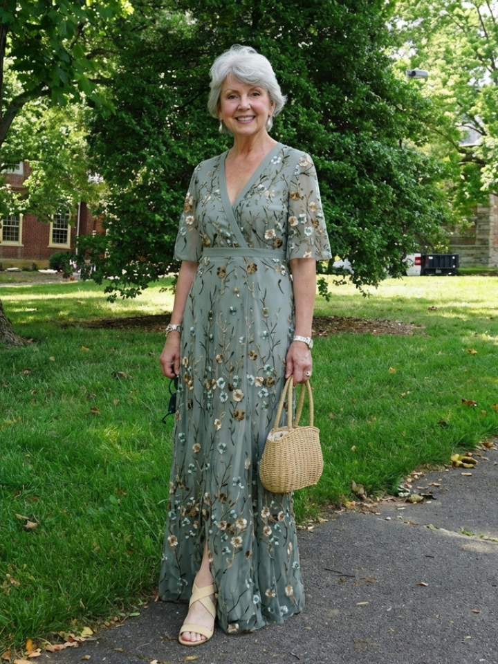 Avril - Robe Maxi Florale à Encolure en V