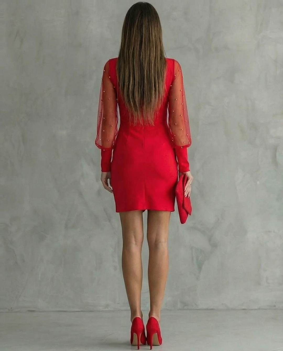 Elena | Robe off-shoulder avec manches longues