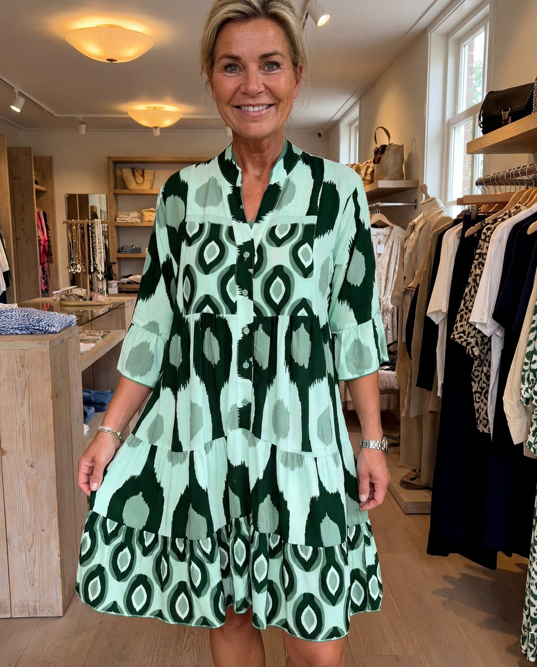 Audrey - Robe Printanière Flottante Cachant le Ventre