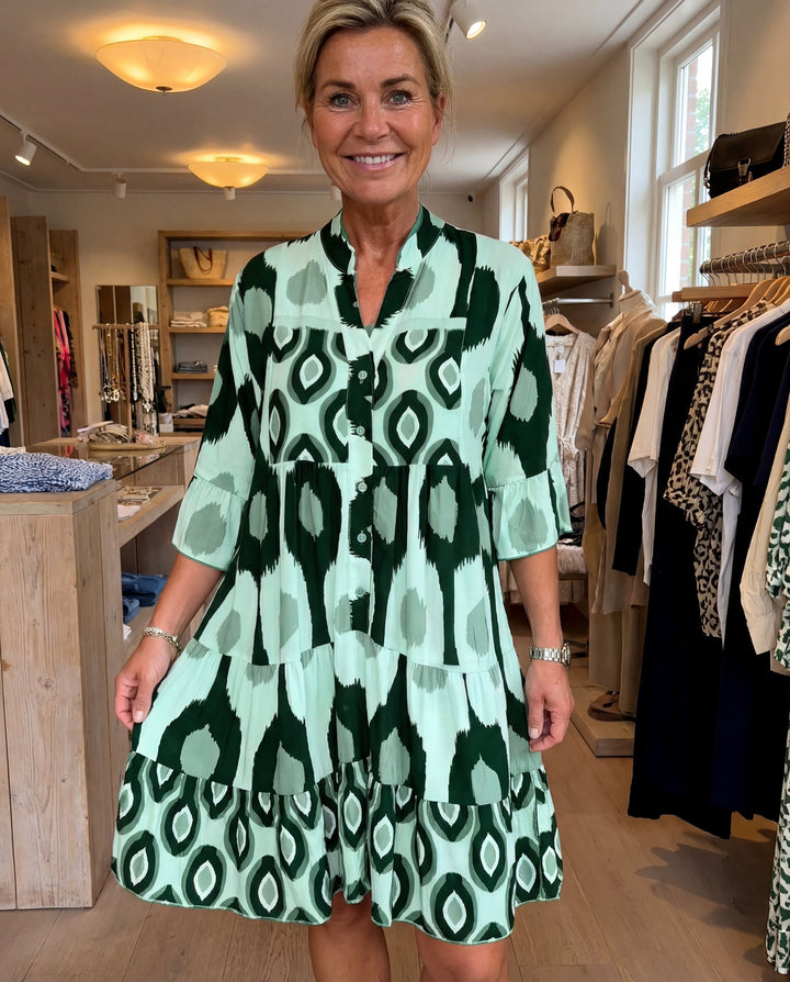 Audrey - Robe Printanière Flottante Cachant le Ventre